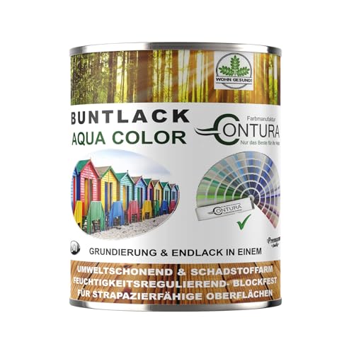 Buntlack Lackfarbe 750ml Lack Außen Innen Holz 2in1 Metall Farbe Holzlack Möbellack (RAL 6017 Maigrün) von Farbmanufaktur CONTURA Nur das Beste für ihr Holz