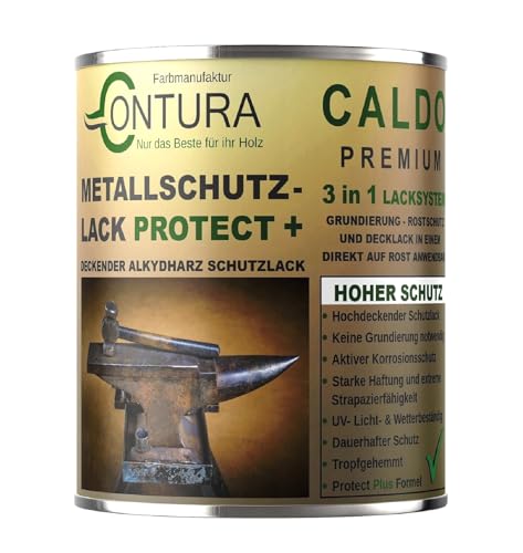 Contura 3in1 Rostschutzfarbe Metallschutzlack Glänzend RAL Metall Lack Farbe Grundierung (Farblos, 1 Liter) von Farbmanufaktur CONTURA Nur das Beste für ihr Holz