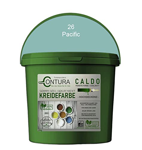 Contura BeGreen 1,5Kg. Kreidefarbe Shabby Chic Möbellack Lack Möbel Farbe Holzlack Natur (26 Pacific) von Farbmanufaktur CONTURA Nur das Beste für ihr Holz