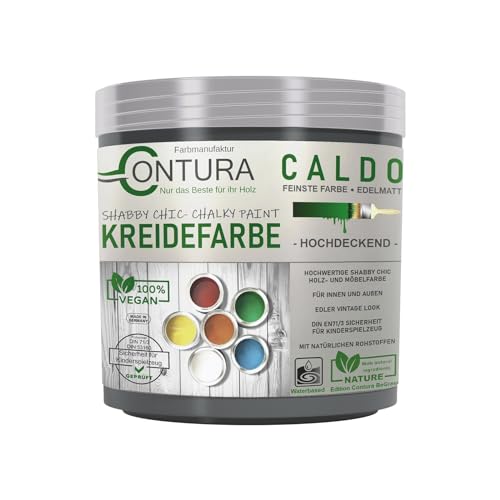 Contura BeGreen 250ml. Kreidefarbe Shabby Chic Möbellack Lack Möbel Farbe Holzlack Natur (05 Anthrazitgrau) von Farbmanufaktur CONTURA Nur das Beste für ihr Holz