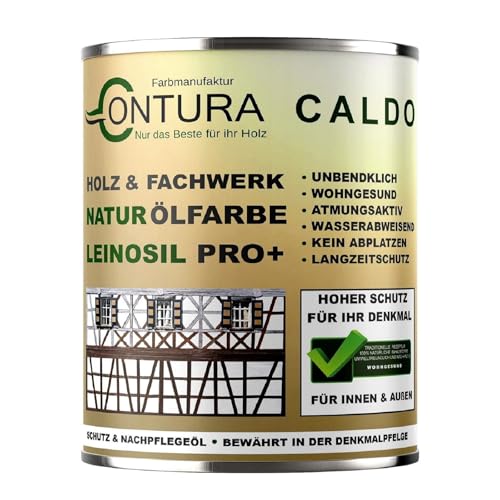 Contura Bio Wetterschutzfarbe Naturöl Fachwerk Haus Ölfarbe Öko Leinölfarbe Holz Farbe (Anthrazit, 1 Liter) von Farbmanufaktur CONTURA Nur das Beste für ihr Holz