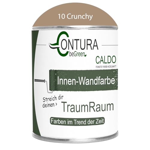 Contura Caldo 1 Liter Wandfarbe 35 Farben Deckenfarbe Contura Hohe Profi Deckkraft Klasse 1 (10 Crunchy) von Farbmanufaktur CONTURA Nur das Beste für ihr Holz