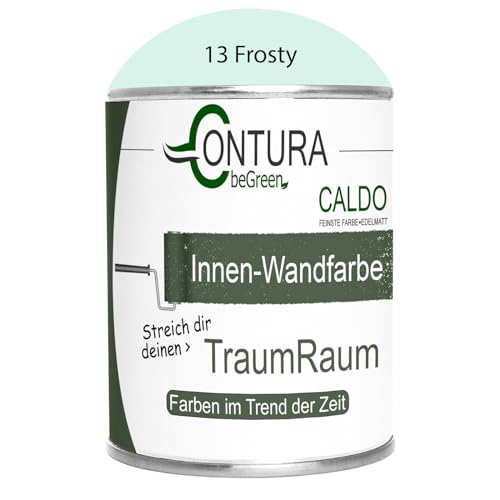 Contura Caldo 1 Liter Wandfarbe 35 Farben Deckenfarbe Contura Hohe Profi Deckkraft Klasse 1 (13 Frosty) von Farbmanufaktur CONTURA Nur das Beste für ihr Holz