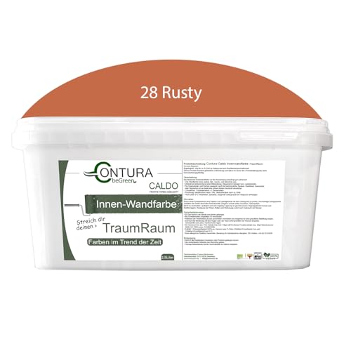Contura Caldo 2,5 Liter Wandfarbe 35 Farben Deckenfarbe Contura Hohe Profi Deckkraft Klasse 1 (28 Rusty) von Farbmanufaktur CONTURA Nur das Beste für ihr Holz