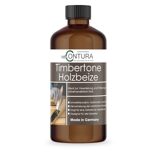 Contura Holzbeize Timbertone Holzfarbe Tischler Positiv Beize Holz Farbe Wasserbeize Modern Parkett Möbel (Amerikanisch Nussbaum, 250ml.) von Farbmanufaktur CONTURA Nur das Beste für ihr Holz
