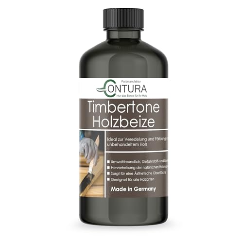 Contura Holzbeize Timbertone Holzfarbe Tischler Positiv Beize Holz Farbe Wasserbeize Modern Parkett Möbel (Betoneffekt, 500ml.) von Farbmanufaktur CONTURA Nur das Beste für ihr Holz