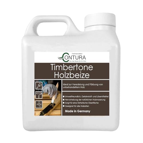 Contura Holzbeize Timbertone Holzfarbe Tischler Positiv Beize Holz Farbe Wasserbeize Modern Parkett Möbel (Eiche Antik, 1 Liter) von Farbmanufaktur CONTURA Nur das Beste für ihr Holz