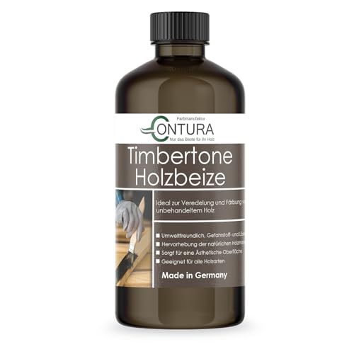 Contura Holzbeize Timbertone Holzfarbe Tischler Positiv Beize Holz Farbe Wasserbeize Modern Parkett Möbel (Graubraun, 500ml.) von Farbmanufaktur CONTURA Nur das Beste für ihr Holz