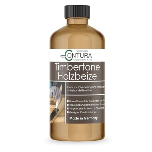 Contura Holzbeize Timbertone Holzfarbe Tischler Positiv Beize Holz Farbe Wasserbeize Modern Parkett Möbel (Gustav - Eiche hell modern, 500ml.) von Farbmanufaktur CONTURA Nur das Beste für ihr Holz
