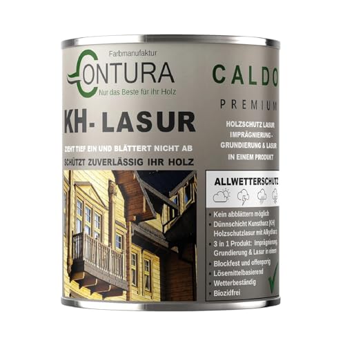 Contura KH Lasur 3in1 Holzlasur Holzschutzlasur UV- Holzschutz Dünnschichtlasur Holzöl Wetterschutz (R01001 Eiche hell, 500ml.) von Farbmanufaktur CONTURA Nur das Beste für ihr Holz