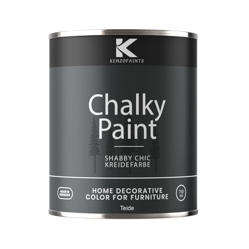 Contura KenzoPaints Kreidefarbe Möbel Farbe 750ml. Trend Farbtöne 2025 Möbellack Holz- Lack Shabby Chic Matt (Teide Anthrazitgrau, 750ml.) von Farbmanufaktur CONTURA Nur das Beste für ihr Holz