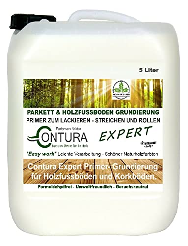 Contura Parkett Grundierung Holz Primer Parkettlack Parkettgrund Holzgrundierung Expert (5 Liter) von Farbmanufaktur CONTURA Nur das Beste für ihr Holz