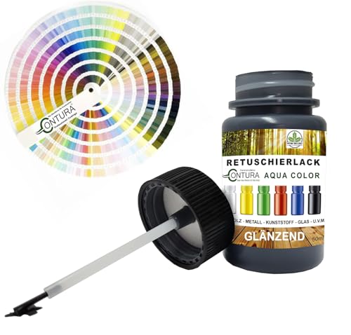 Contura Reparaturlack Lackstift RAL Lack Pinselflasche 50ml. GLÄNZEND Farbe Holz Metall Möbel Auto Bad Retuschierlack (RAL 7039 Quarzgrau, 50ml.) von Farbmanufaktur CONTURA Nur das Beste für ihr Holz