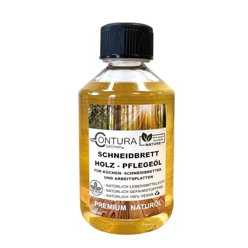 Contura Schneidebrett Pflegeöl Lebensmittecht Arbeitsplatten Holzöl Holz Öl Schneidbrett (250ml.) von Farbmanufaktur CONTURA Nur das Beste für ihr Holz