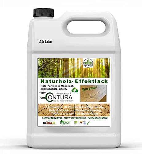 Parkettlack Möbellack Holzlack Naturholzeffekt Lack Matt Naturholz Effektlack (2,5 Liter) von Farbmanufaktur CONTURA Nur das Beste für ihr Holz