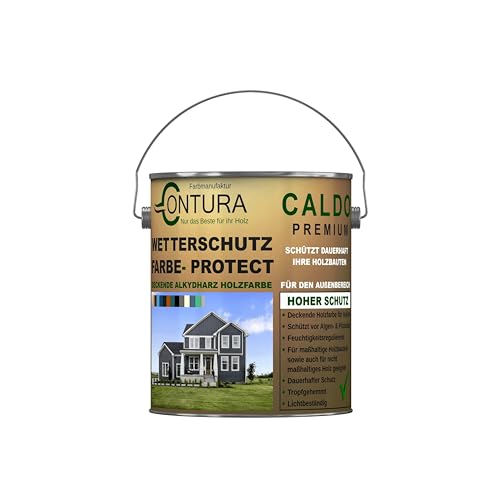 Contura Wetterschutzfarbe 1 Liter Holz Dauerschutzfarbe Deckend Buntlack Holzfarbe Holzlasur Seidenmatt (Farblos) von Farbmanufaktur Contura Nur das Beste für Ihr Holz