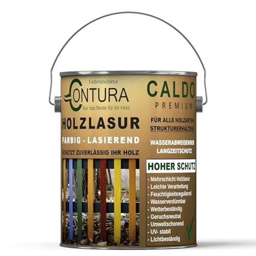 Contura Holzlasur 2,5 Liter Langzeitschutz Lasur + Pinsel Holz Außen Dauerschutzlasur Holzfarbe (Blau - 10.38) von Farbmanufaktur Contura Nur das Beste für ihr Holz