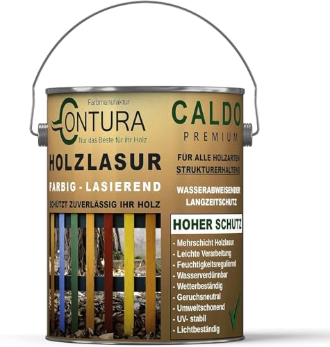 Contura Holzlasur 2,5 Liter Langzeitschutz Lasur + Pinsel Holz Außen Dauerschutzlasur Holzfarbe (Mandel - 10.17) von Farbmanufaktur Contura Nur das Beste für ihr Holz