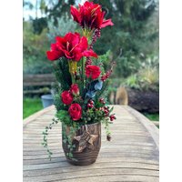 Amaryllis Gesteck „White Christmas „ Seidenblumen Winterlich Amaryllis Gesteck „White Christmas „ Seidenblumen Winterlich von Farbvielfalt