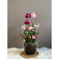Frühlings Gesteck"Tulip „Tulpen Und Ranunkeln von Farbvielfalt