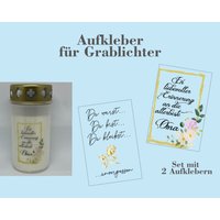 2 Aufkleber Für Grablichter Set in Liebevoller Erinnerung An Die Allerbeste Oma Unvergessen Grablicht Trauerkerze Trauer Grabkerze von Farbwuselei