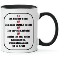 Farbwuselei Tasse §1 Ich Bin Der Boss §2 Habe Immer Recht Geschenk Lustig Witzig Beidseitig Bedruckt Freie Farbwahl von Farbwuselei