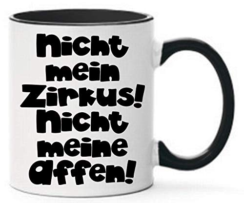 Farbwuselei Tasse Nicht mein Zirkus, nicht meine Affen! Witzig Lustig Schwarz - beidseitig Bedruckt - Geschenk Idee Kaffeetassen, Tassenfarbe: Weiß/Schwarz Farbwuselei Tasse Nicht mein Zirkus, nicht meine Affen! Witzig Lustig Schwarz - beidseitig Bedruckt - Geschenk Idee Kaffeetassen, Tassenfarbe: Weiß/Schwarz von Farbwuselei
