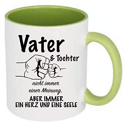 Farbwuselei Tasse Vater und Tochter nicht immer einer Meinung aber immer ein Herz und eine Seele Grün Farbwuselei Tasse Vater und Tochter nicht immer einer Meinung aber immer ein Herz und eine Seele Grün von Farbwuselei
