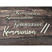 Kommunion Modern Aus Holz Schild | Geschenk Individuell Cake Topper Kirche Fest Feier Torte Aufsatz Kuchen Tortendeko Dekoration von Farbwuselei