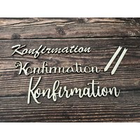 Konfirmation Modern Aus Holz Schild | Geschenk Individuell Cake Topper Kirche Fest Feier Torte Aufsatz Kuchen Handmade Gelasert von Farbwuselei