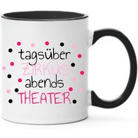 Tasse Tagsüber Zirkus Abends Theater Lustige Lustig Gepunktet Rosa Pink Konfetti von Farbwuselei