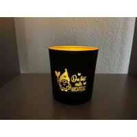 Windlicht Du Bist Mir Wichtelig Kristallglas Geschenk Weihnachten Familie Weihnachtsfest Glas Schwarz Für Die Beste Freundin von Farbwuseleier