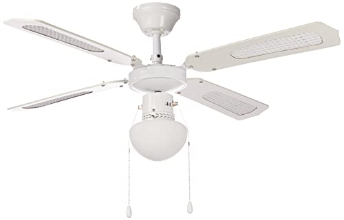 Farelek Bali Deckenventilator, 107 cm, blassgrün mit weiß von Farelek