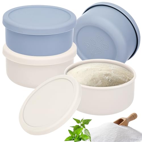 Farerkass Pizzaballenbox mit Deckel, 4 Stück Pizza Box, Teigbox, Pizzateig Box, Gärbox, Anti-Haft-Silikon Pizza Zubehör, 700ml Pizzateigbehälter Farerkass Pizzaballenbox mit Deckel, 4 Stück Pizza Box, Teigbox, Pizzateig Box, Gärbox, Anti-Haft-Silikon Pizza Zubehör, 700ml Pizzateigbehälter von Farerkass