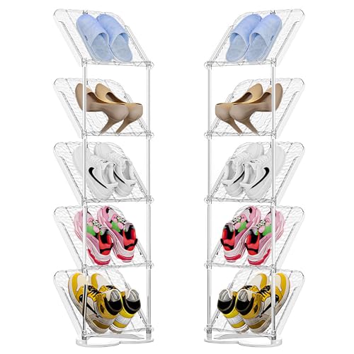 Farerkass Schuhregal Schmal mit 5 Ebenen, Platzsparend Schräg Schuhablage, 21 * 26 * 102cm Schmales Schuhregal Schuhe Organizer, Klein Multifunktional Standregal für Schlafzimmer Arbeitszimmer Farerkass Schuhregal Schmal mit 5 Ebenen, Platzsparend Schräg Schuhablage, 21 * 26 * 102cm Schmales Schuhregal Schuhe Organizer, Klein Multifunktional Standregal für Schlafzimmer Arbeitszimmer von Farerkass