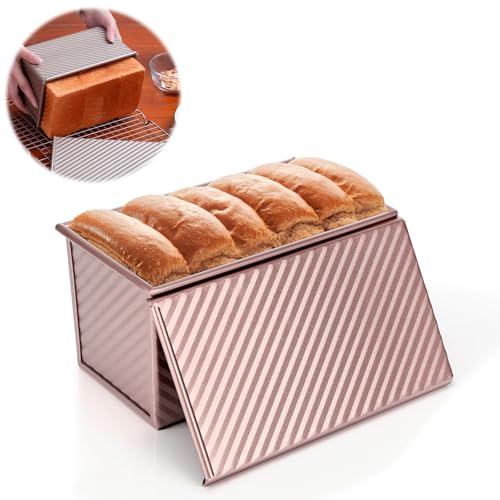 Farerkass Toastbrot Backform Mit Deckel 450g Brotbackform Mit Deckel Backform Brot Toast Backform Brotbackformen Kastenform Brot Antihaft Brotformen Zum Backen, Ideal Zum Brot- Und GebäCkbacken von Farerkass