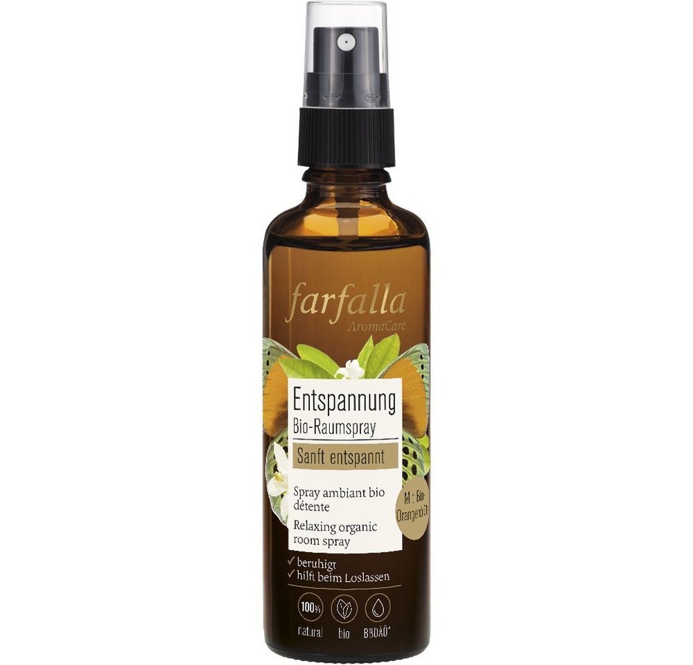 Farfalla Essentials AG Raumduft sanft entspannt Orangenblüte Entspannender Bio-Raumspray, Orange, 75 ml von Farfalla Essentials AG