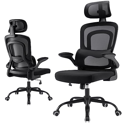 Farini Ergonomischer Stuhl Büro Computer Stuhl mit Rollen Schreibtisch für Bequemer Home Office Höhenverstellbar Chefsessel Bürostuhl mit Kopfstütze von Farini