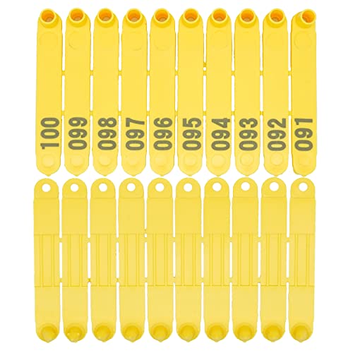 Schaf-Ohrringe mit der Nummer 001–100 für Ziegen, Schaf, Rinder, Schweine, Tiermarker, Universal-Tagger-Stanzer, Zange, Bauernhofbedarf (Ohranhänger mit Nummer 001–100) von Farm & Ranch