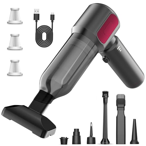Handstaubsauger, 21000Pa Handstaubsauger Akku Kabellos Mini Staubsauger Auto, 4 in 1 Tragbar Leicht Akkustaubsauger, 6000mAh USB C Akku Staubsauger für Auto Büro Haus Haustier Haar Handstaubsauger, 21000Pa Handstaubsauger Akku Kabellos Mini Staubsauger Auto, 4 in 1 Tragbar Leicht Akkustaubsauger, 6000mAh USB C Akku Staubsauger für Auto Büro Haus Haustier Haar von FarmNix