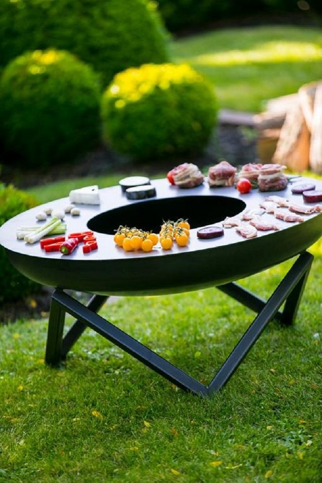 Farmcook Grillplatte Bratplatte Grillplatte Feuerplatte für Feuerschale Ø 61 CM, die perfekte Lösung für Outdoor-Kochbegeisterte von Farmcook