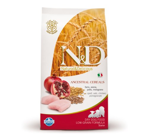Farmina N&D ANCESTRAL GRAIN Pellets Hundefutter (Trockenfutter, mit hochwertigen Vitaminen und natürliche Antioxidantien, ohne Mais, Zutaten: Huhn, Dinkel, Hafer und Granatapfel, Portionsgröße: 12 kg) von Farmina