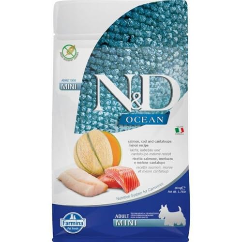 N&D Ocean Dog Salmon, COD and Cantaloupe Melon Adult MINI 800 GR von N&D