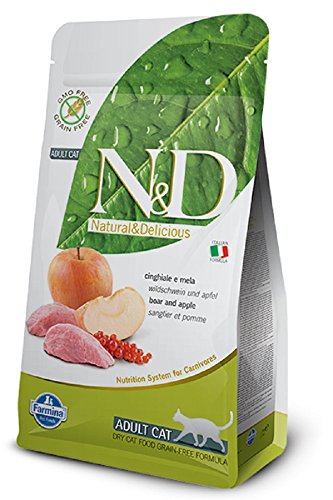 Farmina N&D Prime Adult Pellets Katzenfutter(Trockenfutter, mit hochwertigen Vitaminen und natürliche Antioxidantien, ohne Mais, Zutaten: Wildschwein und Apfel, Portionsgröße: 5 kg) von N&D