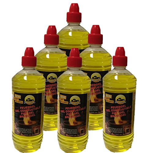 6X 1 Liter Flaschen Brenngel Gelkamine Ethanolkamine Wandkamine Gel Bioethanol von Farmlight