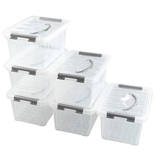 Farmoon 5 L Aufbewahrungsboxen Aus Kunststoff, Transparent Plastikbox Mit Griff, 6 Packungen von Farmoon