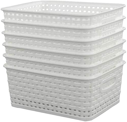 Farmoon Weißer Kunststoffkorb Aufbewahrungskörbe, 6 Packungen von Farmoon