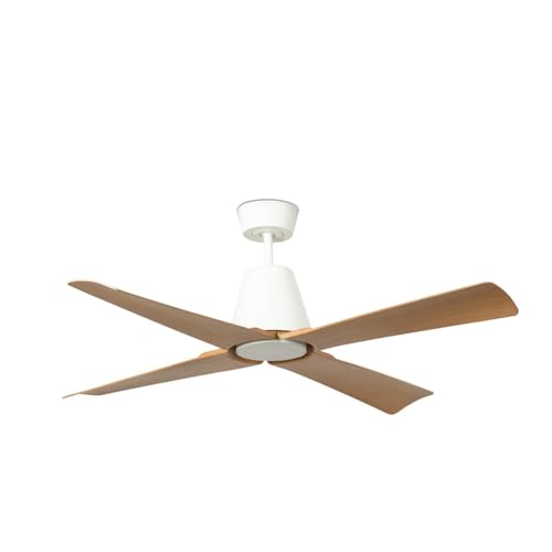Faro TYPHOON Deckenventilator mittel 3000K LED weiß, Holz IP44 mit 6-Gang intelligentem DC Motor von Faro Lighting