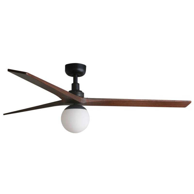 FARO Energiespar Deckenventilator mit Beleuchtung und Fernbedienung Klim L Schwarz-Nussbaum 150 cm von Faro