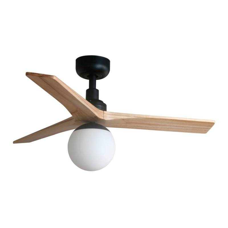 FARO Energiespar Deckenventilator mit Beleuchtung und Fernbedienung Klim S Schwarz-Eiche 92 cm von Faro
